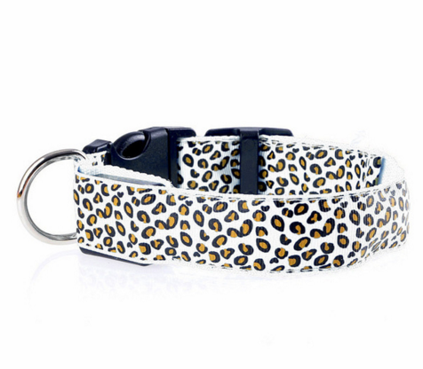 Nylon Leopard LED Dog Collar